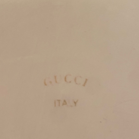 Authentic Gold rimmed luxury rare GUCCI plate coaster set with holder - Picture 4 of 7